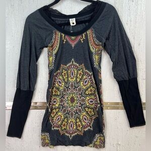 RARE FIND - Free People Charcoal and Black Tee